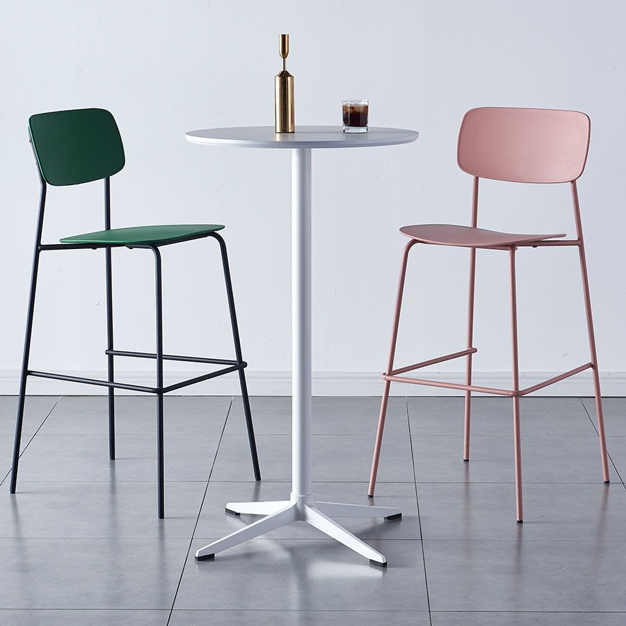 Taburete de la barra de respaldo escandinavo rectángulo de plástico Taburada de contra-altura