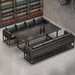 Industrial Style Black Dining Table Sintered Stone Dining Table with Black Frame Clearhalo 'Dining Tables & Seating' 'Dining Tables' 'dining_table' 'furn' 'furn_dining_table' 'Furniture' 'furniture_dining_table' 'Kitchen & Dining Furniture' 'kitchen' 'kitchen_dining_table' 1200x1200_a610338e-875b-4b82-9536-86a77dda5e0e