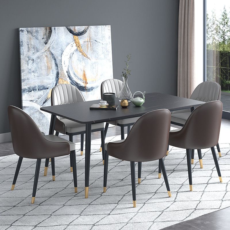 Modern 4 Legs Pedestal Dining Table Stone Table for Dining Room