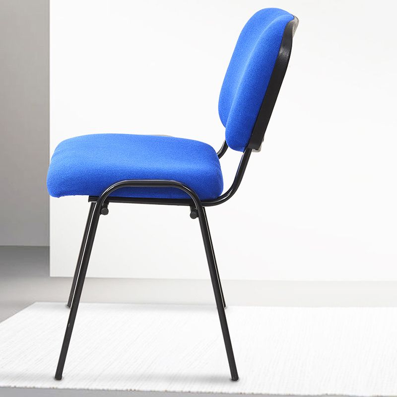 Black metal base conferentie stoel hedendaagse lage rug armloze stoel