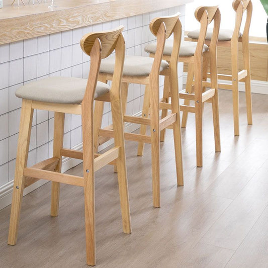 Scandinavian Milk Tea Shop Footrest Stool Matte Finish Solid Wood Bar Stool Clearhalo 'Bar Furniture' 'Bar Stools' 'bar_stools' 'furn' 'furn_bar_stools' 'Furniture' 'furniture_bar_stools' 'Kitchen & Dining Furniture' 1200x1200_a612bb8d-2bb2-495d-8b16-989ec0af0693