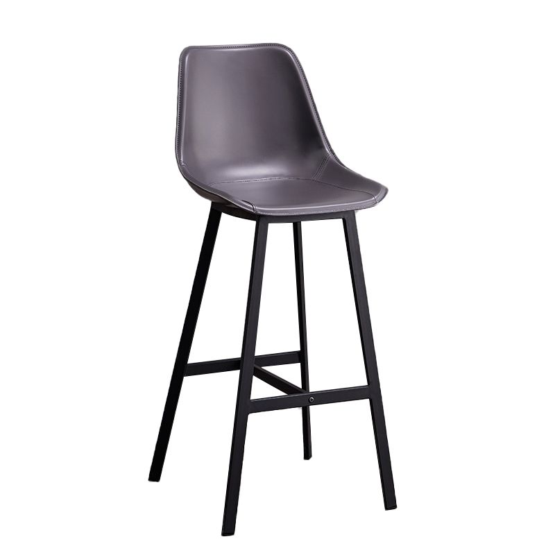 Leather Bar Stool Modern Backrest Counter Stool for Dining Room Clearhalo 'Bar Furniture' 'Bar Stools' 'bar_stools' 'furn' 'furn_bar_stools' 'Furniture' 'Kitchen & Dining Furniture' 1200x1200_a612daf5-f264-4350-94e9-f309e8a16017