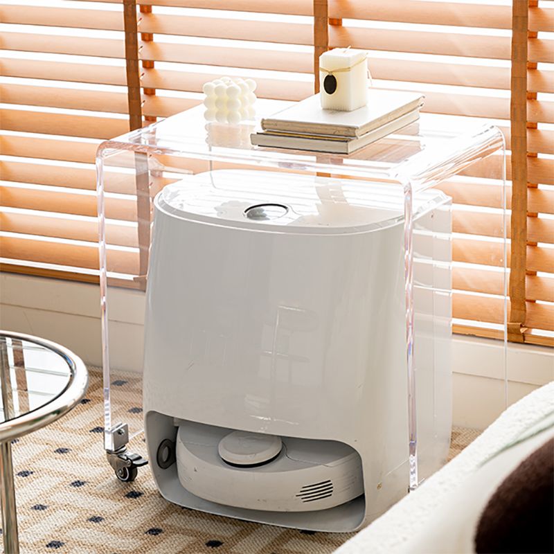 Sled 1 Single Coffee Table Clear Acrylic Cocktail Table with Casters Clearhalo 'Coffee & Accent Tables' 'Coffee Tables' 'coffee_tables' 'furn' 'furn_coffee_tables' 'Furniture' 'furniture_coffee_tables' 'Living Room Furniture' 1200x1200_a614cce8-b534-484a-9409-53ad08d73628