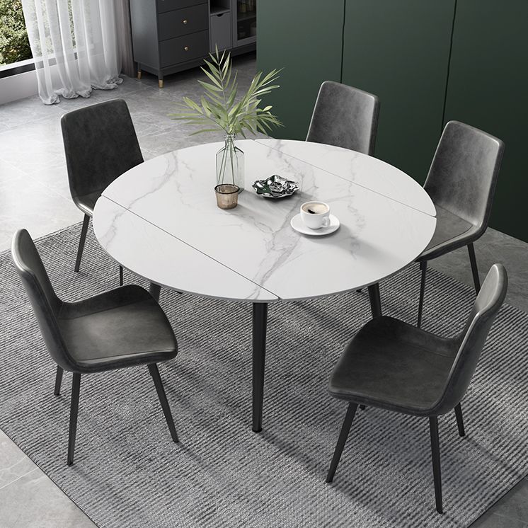 Modern Scalable Dinette Set 1/4/5/6 Pieces Round Sintered Stone Top Dining Table Set Clearhalo 'Dining Room Sets' 'Dining Tables & Seating' 'dining_room_set' 'furn' 'furn_dining_room_set' 'Furniture' 'furniture_dining_room_set' 'Kitchen & Dining Furniture' 1200x1200_a614d2ed-455d-4de4-bc2b-6285848f4ed8