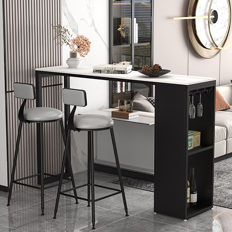 Industrial Rectangle Sintered Stone Table Bar Counter Table for Home Clearhalo 'Bar Furniture' 'Bar Tables' 'bar_tables' 'furn' 'furn_bar_tables' 'Furniture' 'furniture_bar_tables' 'Kitchen & Dining Furniture' 1200x1200_a615c1fb-a2d3-45a7-a3f0-8233c6d44d0c