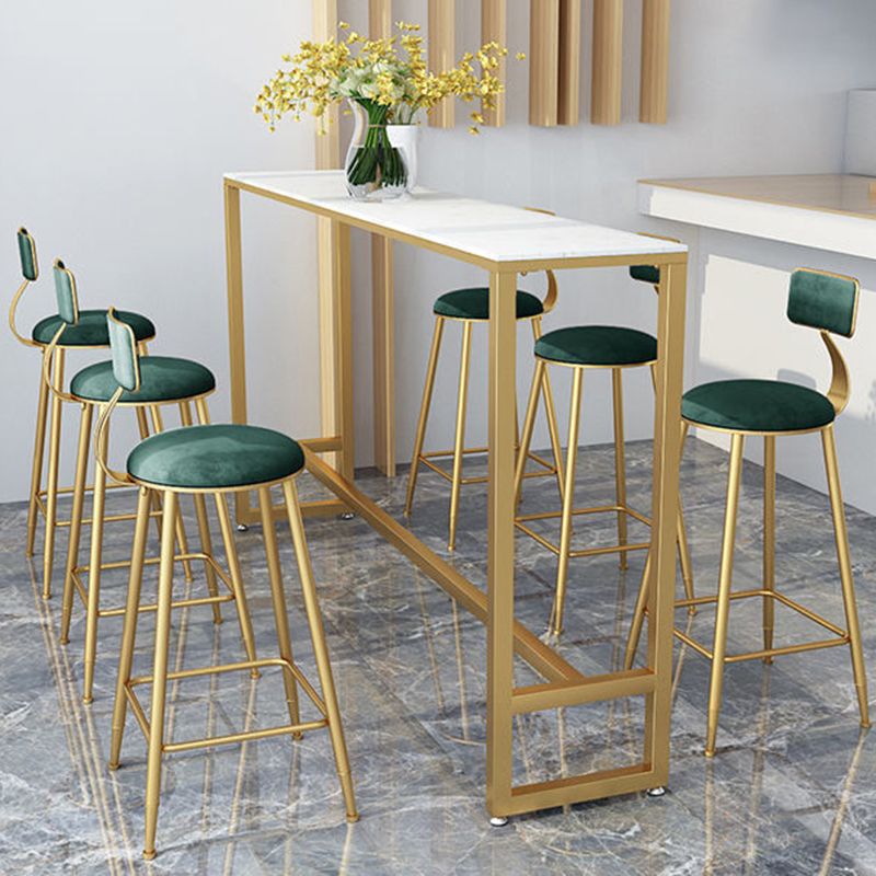 Glam Style Rectangle Bar Table Faux Marble Bar Dining Table for Living Room Clearhalo 'Bar Furniture' 'Bar Tables' 'bar_tables' 'furn' 'furn_bar_tables' 'Furniture' 'Kitchen & Dining Furniture' 1200x1200_a615ebe0-ce9b-46a4-9271-e5dae80a4bee