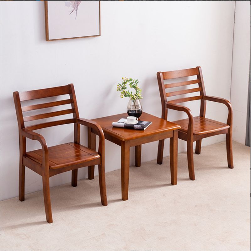 Mid-century Modern Style Rubber Wood Solid Wood Armrest Fixed Back ARM Chair Clearhalo 'Accent Chairs' 'accent_chairs' 'Chairs & Seating' 'furn' 'furn_accent_chairs' 'Furniture' 'Living Room Furniture' 1200x1200_a616757f-6f43-4b57-8f29-5f31e3a1575f