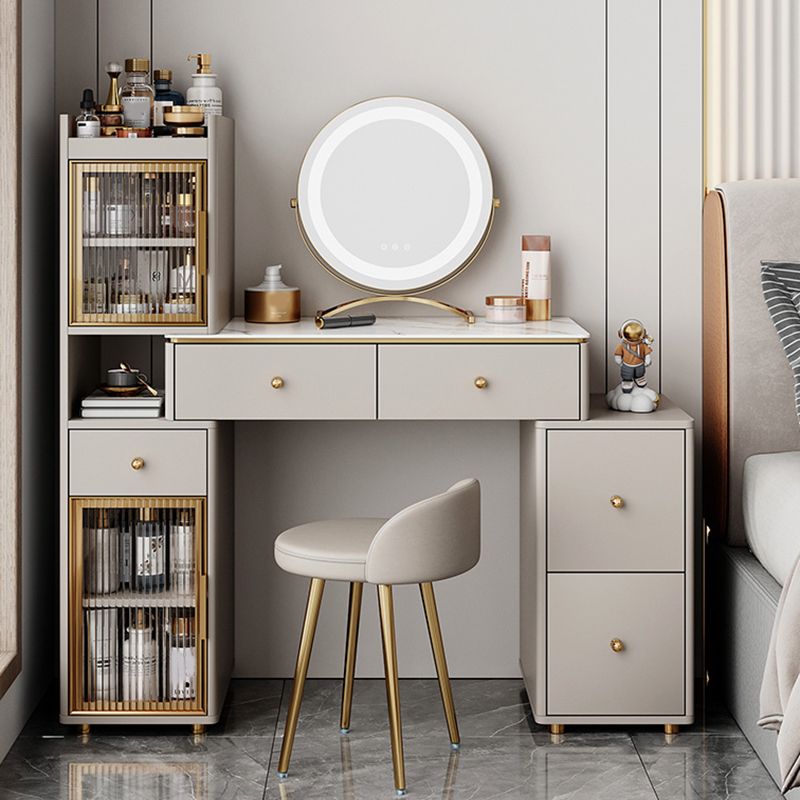 15" Wide Glam Vanity Table White Wooden Make-up Vanity with Drawer