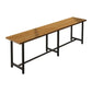 Modern Brown Wood Bistro Table with Rectangle Table Top Black Trestle Table 42'' H Clearhalo 'Bar Furniture' 'Bar Tables' 'bar_tables' 'furn' 'furn_bar_tables' 'Furniture' 'furniture_bar_tables' 'Kitchen & Dining Furniture' 1200x1200_a61ab9f7-f25f-4b0b-b4aa-aa0fa4c3372a