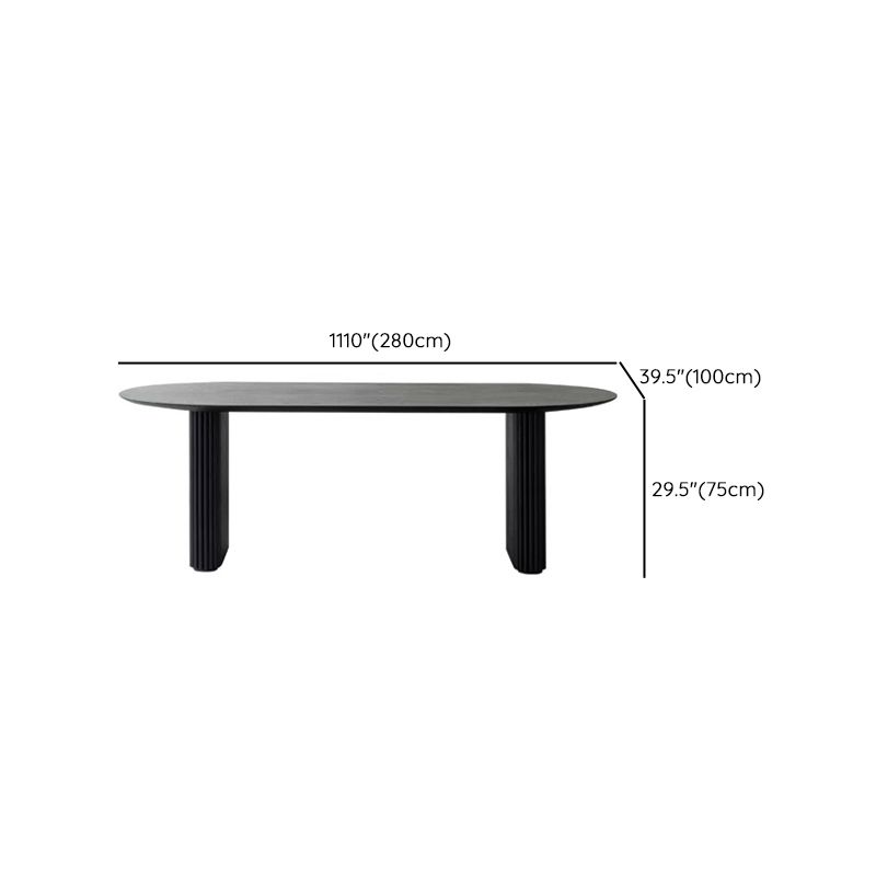 Oval Shaped Office Conference Tables Wood Writing Desks in Black Clearhalo 'furn' 'furn_office_desk' 'Furniture' 'Office Desks' 'Office Furniture' 'office_desk' 1200x1200_a61b2bb8-61dd-4357-9a02-8160141778a2