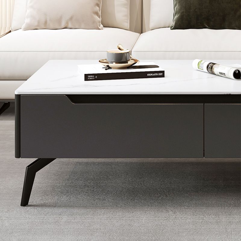 Rectangular Slate Top Coffee Table with 4 Drawers Metal 4 Legs Cocktail Table Clearhalo 'Coffee & Accent Tables' 'Coffee Tables' 'coffee_tables' 'furn' 'furn_coffee_tables' 'Furniture' 'furniture_coffee_tables' 'Living Room Furniture' 1200x1200_a61b425f-e6d6-4ca1-a89e-2ac747aca4a0