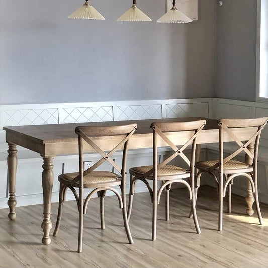 Country Style Square Dining Chair Kitchen Cross Back Dining Side Chair Clearhalo ' kitchen&dining_furn' 'Dining Chairs' 'Dining Tables & Seating' 'dining_chair' 'furn' 'furn_dining_chair' 'Furniture' 'furniture_dining_chair' 'Kitchen & Dining Furniture' 'kitchen' 1200x1200_a61bad95-e885-43e6-baa6-6a6de92a1ff8