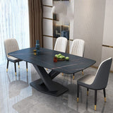 Industrial Dining Room Table Stone Rectangle Dinette Table for Dining Room Clearhalo 'Dining Tables & Seating' 'Dining Tables' 'dining_table' 'furn' 'furn_dining_table' 'Furniture' 'Kitchen & Dining Furniture' 1200x1200_a61bec18-4820-4e4b-a13a-ec22726cb83d