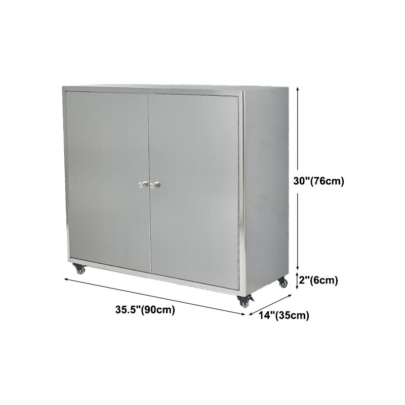 Stainless Steel Sideboard Cabinet Modern Server Cabinet with Storage for kitchen Clearhalo 'buffet_sideboard' 'Buffets & Sideboards' 'furn' 'furn_buffet_sideboard' 'Furniture' 'furniture_buffet_sideboard' 'Kitchen & Dining Furniture' 1200x1200_a61c0947-aef1-46a3-afa5-8fc3e4257c02