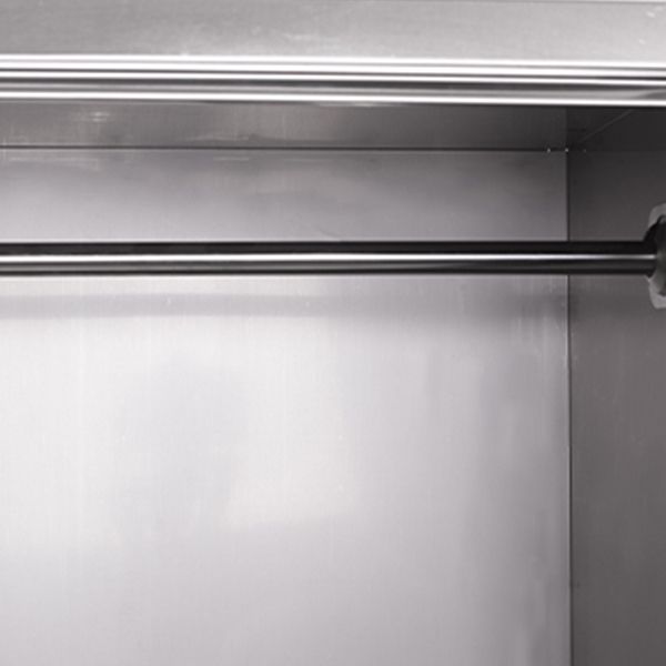 Armoire intérieure en acier contemporain armoire de rangement en argent avec portes à charnière