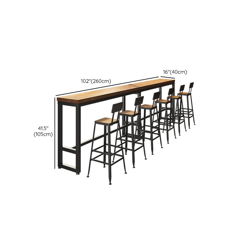 Wood Top Bar Table Rectangle Bar Table for Kitchen Living Room Coffee Room Clearhalo 'Bar Furniture' 'Bar Tables' 'bar_tables' 'furn' 'furn_bar_tables' 'Furniture' 'Kitchen & Dining Furniture' 1200x1200_a61caf77-446d-4dde-bffe-092ba6d1ebff