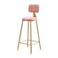 Glam Round Counter Stool Footrest Upholstered Low Back Indoor  Dining Stool