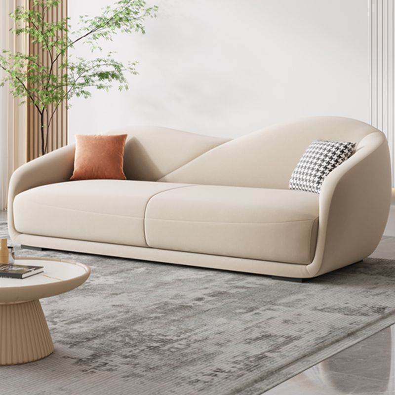 Contemporary Sloped Arm Curved Sofa Sewn Pillow Back Sofa for Living Room Clearhalo 'furn' 'furn_sofas' 'Furniture' 'Living Room Furniture' 'Sofa' 'sofas' 1200x1200_a61fd019-fdf6-413d-bb8c-38e631c281c3