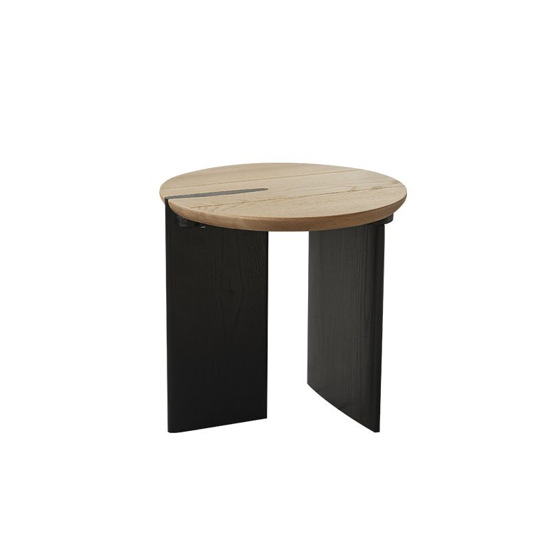 Round Brown Wooden Coffee Table Nordic 1 Single Cocktail Table