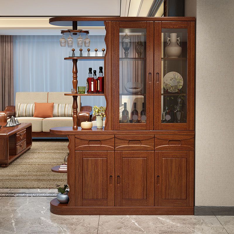 Bar Pulls Traditional Solid Wood Shelves Included Accent Cabinet
