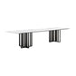 Industrial Rectangle Home Furniture Stone Double Pedestal Dining Table for Home Clearhalo ' dining_table' 'Dining Tables & Seating' 'Dining Tables' 'furn' 'furn_dining_table' 'Furniture' 'furniture_dining_table' 'Kitchen & Dining Furniture' 'kitchen&dining_furn' 'kitchen' 'kitchen_dining_table' 1200x1200_a621faa4-4389-4378-ac25-a3689722e340