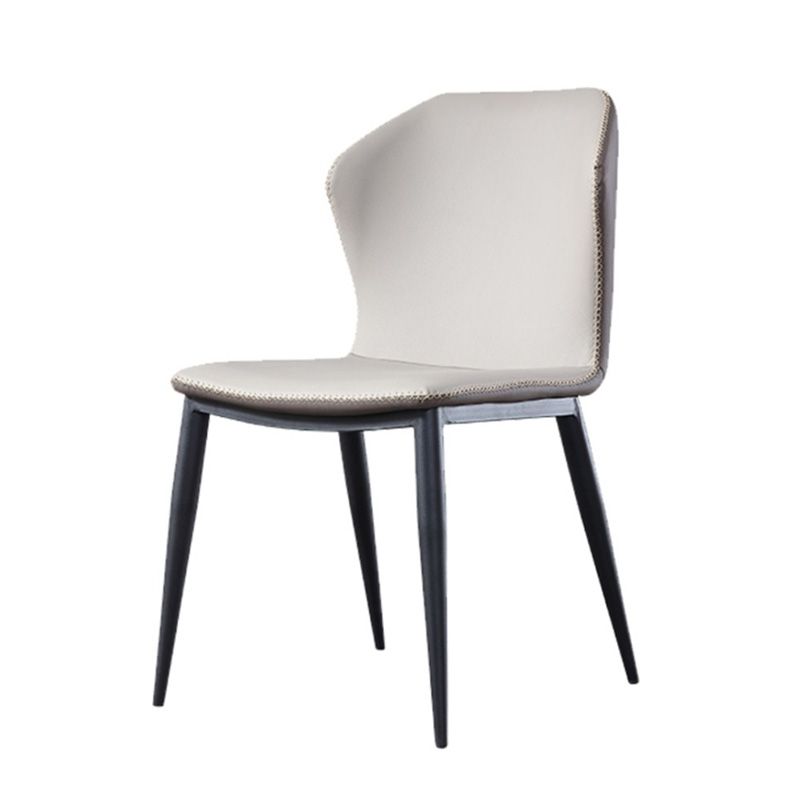Silla de cena de comedor de metal industrial sillas de comedor de cuero por imitación para uso de restaurantes