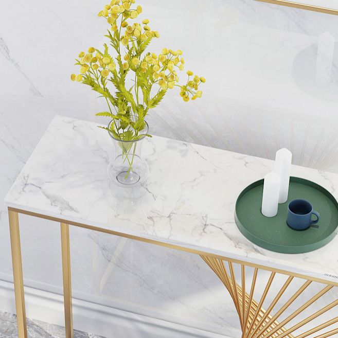 Tavolo da divano console in marmo glam tavolo accento per cornice oro per hall