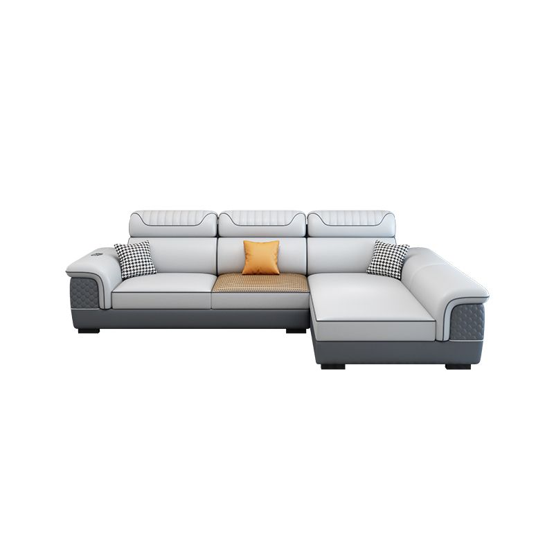 Contemporary Faux Leather Loose Back Sofa with Pillow Top Arm