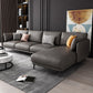 Nordic Square Arm Faux Leather Living Room Pillows Stationary Sofa Chaise