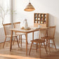 Contemporary Rectangle Dining Site Table Oak Solid Wood Furniture with 4 Legs