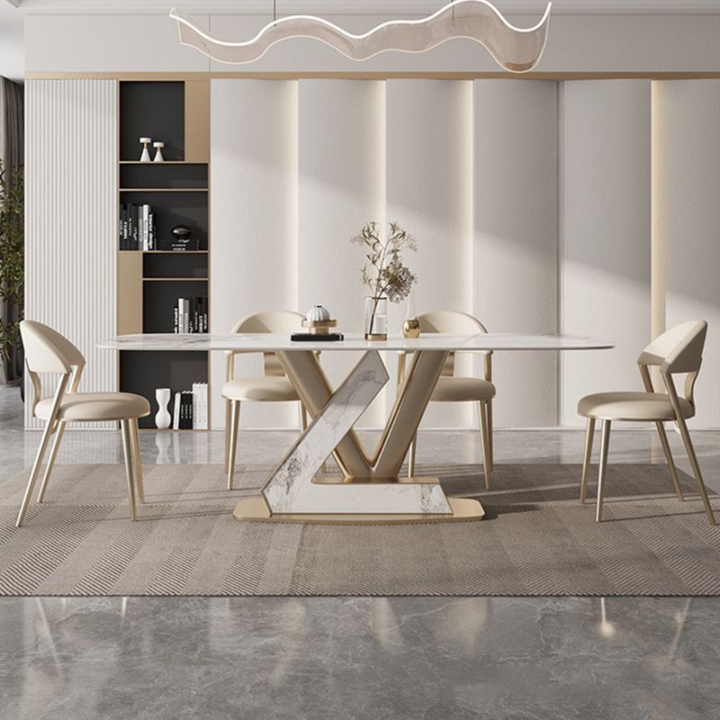 Juego de comedor con tapa de piedra sinterizada nórdica, juego de mesa de comedor Rectangular de 1/4/5/7/9 piezas