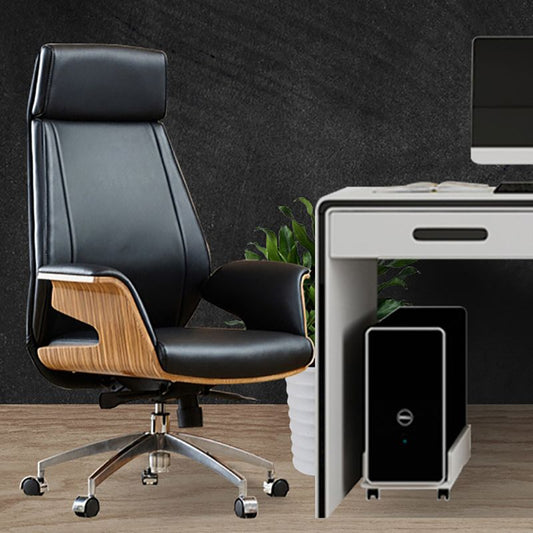 Modern Armless Office Chair Leather Adjustable Seat Height Desk Chair with Wheels Clearhalo 'furn' 'furn_office_chair' 'Furniture' 'Office Chairs' 'Office Furniture' 'office_chair' 1200x1200_a625041c-2b1e-4c39-b445-22649e2b754d