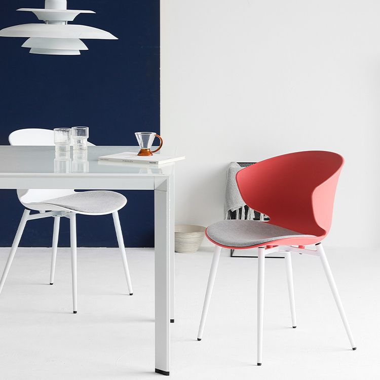 Moderna sala da pranzo imbottita sedia da pranzo in plastica in plastica