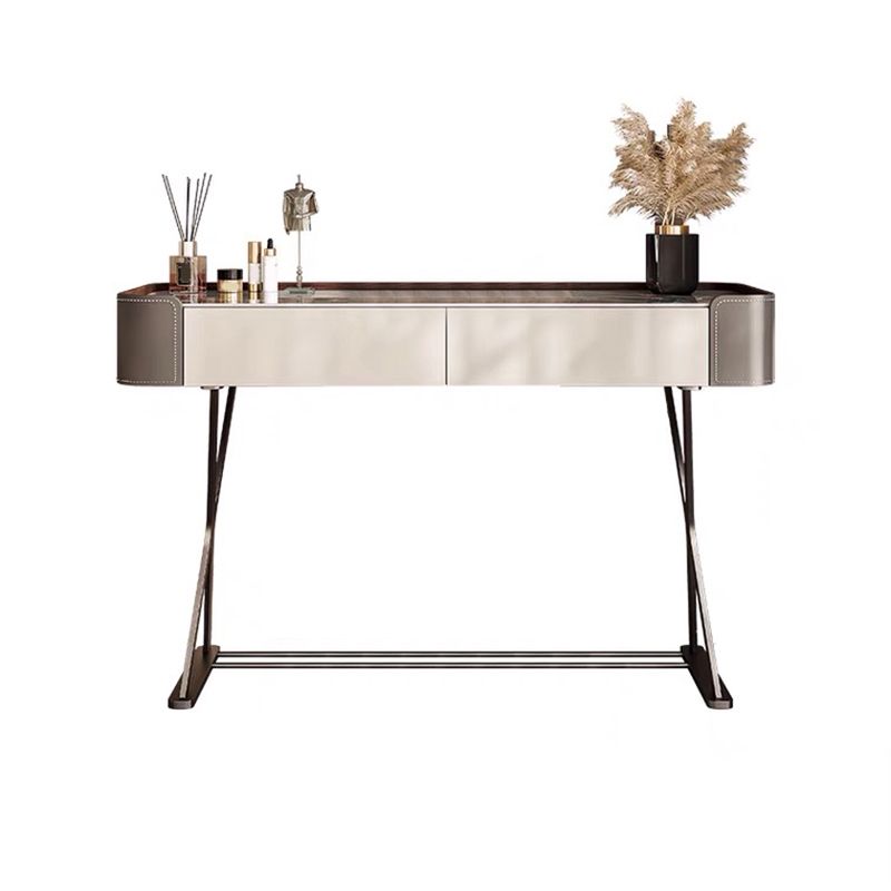 Makeup Vanity Table With Drawer and White Stool Set for Bedroom Clearhalo 'Bedroom Furniture' 'furn' 'furn_makeup_vanities' 'Furniture' 'Makeup Vanities' 'makeup_vanities' 1200x1200_a6268468-47e7-4268-bda0-1dd5f09d6316