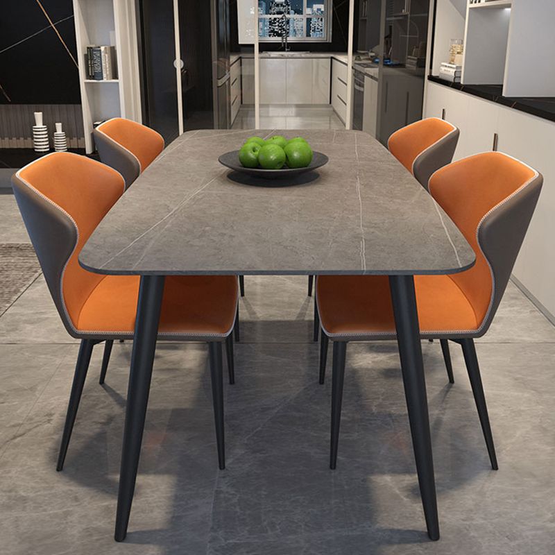 Metal Modern Rectangular Table Sintered Stone Table for Dining Room and Kitchen Clearhalo ' dining_table' 'Dining Tables & Seating' 'Dining Tables' 'furn' 'furn_dining_table' 'Furniture' 'furniture_dining_table' 'Kitchen & Dining Furniture' 'kitchen&dining_furn' 'kitchen' 'kitchen_dining_table' 1200x1200_a6283413-d216-4985-af9b-484c668b1ea1