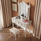 French Country Make-up Vanity Wooden Dressing Table with Drawer Clearhalo 'Bedroom Furniture' 'furn' 'furn_makeup_vanities' 'Furniture' 'Makeup Vanities' 'makeup_vanities' 1200x1200_a628669a-f69b-45f2-8e5f-d63045a0db7a