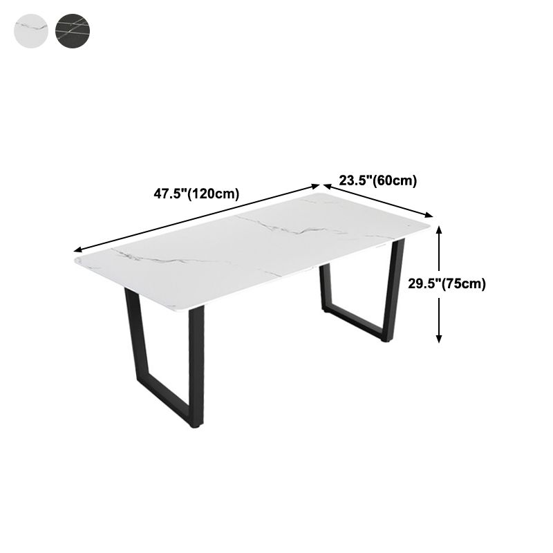 Industrial Style Stone Dining Table Sled Base Indoor Dining Room Collection Clearhalo 'Dining Tables & Seating' 'Dining Tables' 'dining_table' 'furn' 'furn_dining_table' 'Furniture' 'furniture_dining_table' 'Kitchen & Dining Furniture' 'kitchen' 'kitchen_dining_table' 1200x1200_a6288b98-7102-46e6-a72d-ac3fa5322900
