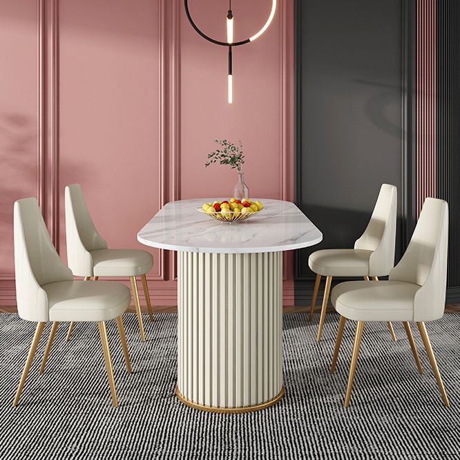 Glam Style 1/2/5/7 Pieces Dining Set Sintered Stone Dining Table for Home Use Clearhalo 'Dining Room Sets' 'Dining Tables & Seating' 'dining_room_set' 'furn' 'furn_dining_room_set' 'Furniture' 'furniture_dining_room_set' 'Kitchen & Dining Furniture' 'kitchen&dining_furn' 'kitchen' 1200x1200_a62abfa2-b309-4977-804d-2c14c2727423