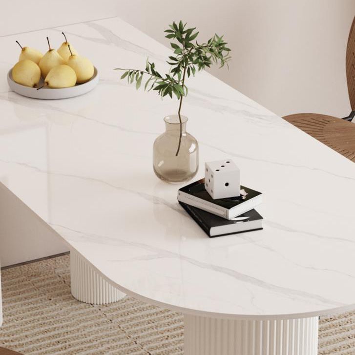 Modern Dining Table Sintered Stone Table with Wood Legs for Home Use Clearhalo 'Dining Tables & Seating' 'Dining Tables' 'dining_table' 'furn' 'furn_dining_table' 'Furniture' 'Kitchen & Dining Furniture' 1200x1200_a62c06d7-81af-4a4e-ac44-3993dd8655d2