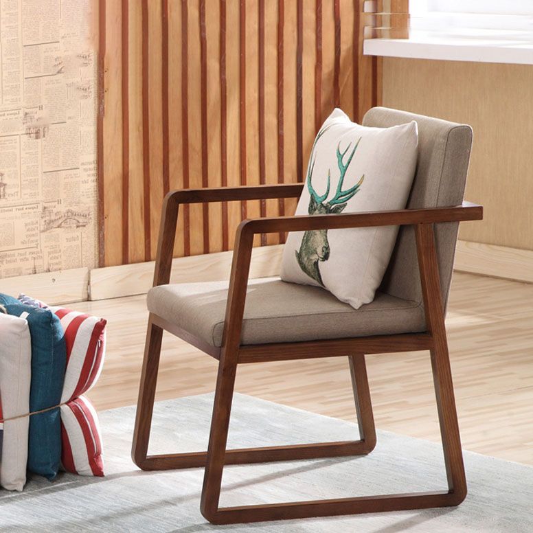 Modern Style Chairs Dining Arm Chair with Wooden Legs for Kitchen Clearhalo ' kitchen&dining_furn' 'Dining Chairs' 'Dining Tables & Seating' 'dining_chair' 'furn' 'furn_dining_chair' 'Furniture' 'furniture_dining_chair' 'Kitchen & Dining Furniture' 'kitchen' 1200x1200_a62c3978-231b-46f5-a92a-5df7860b5054