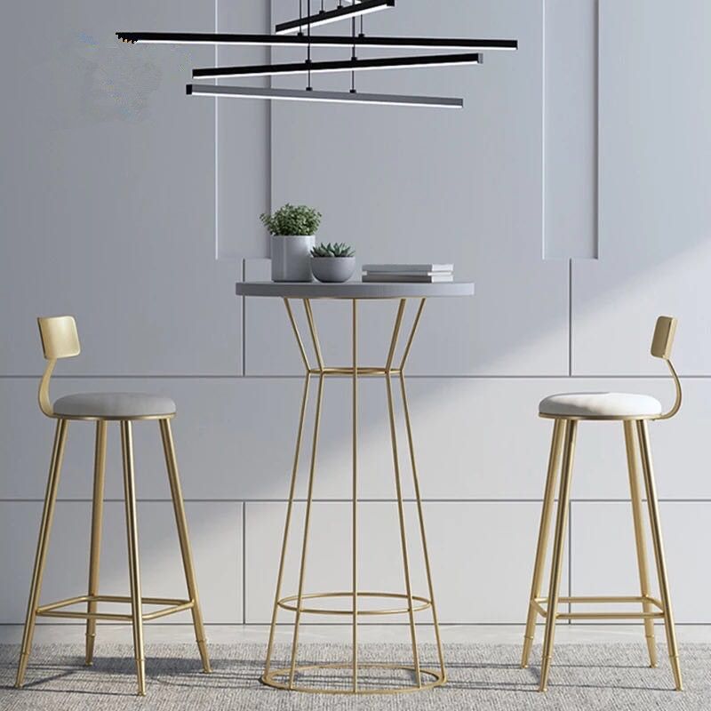 Sgabello da bar rotondo moderno e set da tavolo 1/2/3 pezzi set di pub in metallo e legno