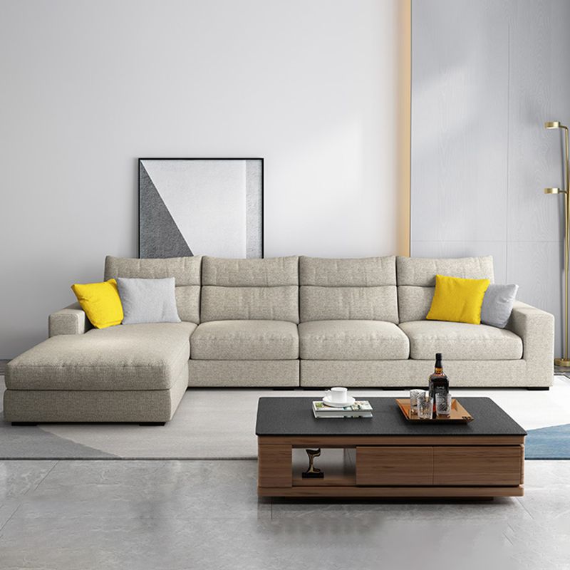 Contemporary Linen Square Arm Sofa & Chaise for Living Room Clearhalo 'furn' 'furn_sectionals' 'Furniture' 'Living Room Furniture' 'Sectionals' 1200x1200_a62e6d9d-5540-4226-befa-b6bd61167115
