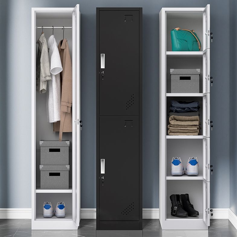 Armoire de rangement en métal moderne gris et noir gris et noir avec portes