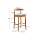 Contemporary Upholstered Armless Bar Stool with Solid Wood Base