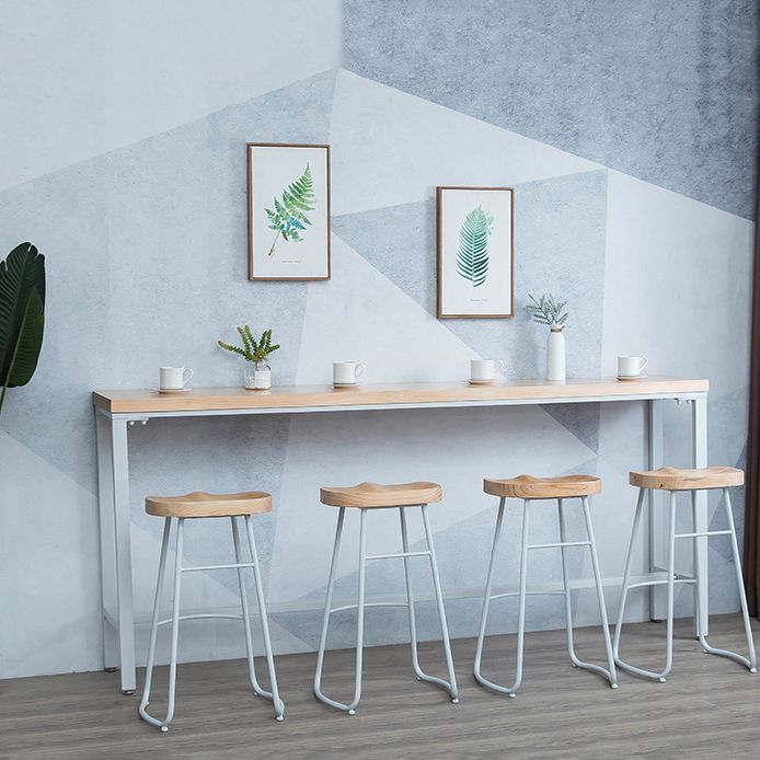 Tavolo da pranzo bar rettangolare tavolo da pranzo a barre contemporaneo con base di cavalletto in metallo