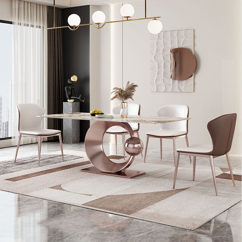 Modern Style Sintered Stone Dining Table Set 1/4/5/7/9 Pieces Dining Set for Home Use Clearhalo 'Dining Room Sets' 'Dining Tables & Seating' 'dining_room_set' 'furn' 'furn_dining_room_set' 'Furniture' 'Kitchen & Dining Furniture' 1200x1200_a6318017-675b-4524-ae03-deceb3f423d7