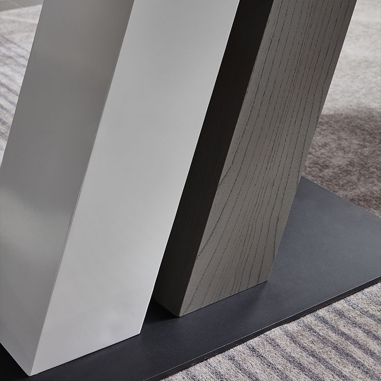 Rectangle Stone Top Dining Table Metal Pedestal Dining Table for Dining Room Clearhalo 'Dining Tables & Seating' 'Dining Tables' 'dining_table' 'furn' 'furn_dining_table' 'Furniture' 'Kitchen & Dining Furniture' 1200x1200_a633feb1-49b6-42e1-ad04-93aa5ef4783f