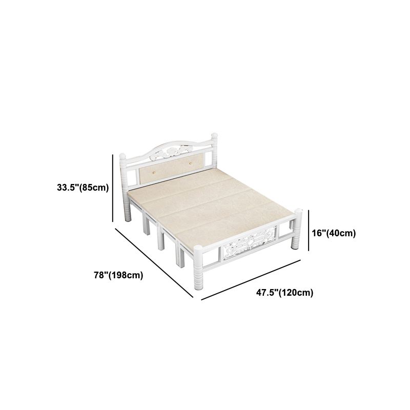 Modern rechthoekig bed minimalistisch paneel ijzerbed met hoofdeinde