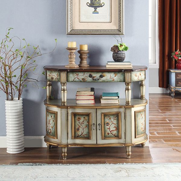 Mid-Century Modern Distressed Wood Storage Cabinet 1 - Door & 1 - Drawer Cabinet Clearhalo 'Cabinets & Chests' 'cabinets_chests' 'furn' 'furn_cabinets_chests' 'Furniture' 'Living Room Furniture' 1200x1200_a634e878-df89-460d-9014-a605fb132fcb