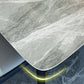 Modern Sintered Stone Dining Table in Grey Rectangle Table with Wooden Base